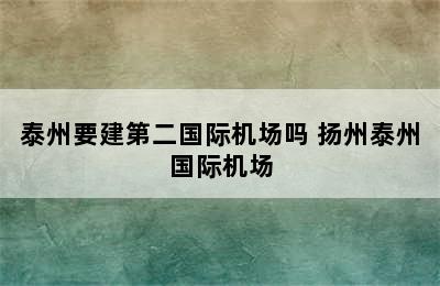 泰州要建第二国际机场吗 扬州泰州国际机场